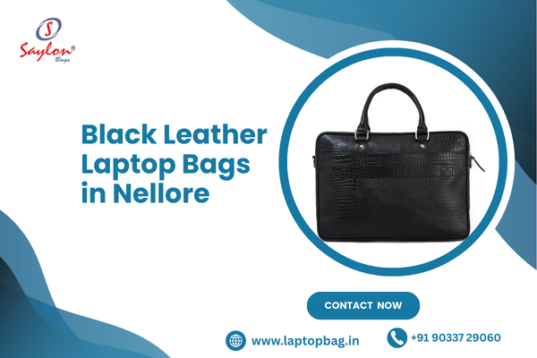 Black Leather Laptop Bags in Nellore